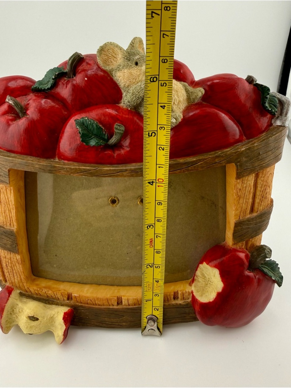 Photo Frame Apple Basket With Mouse Country Farmhouse Rustic  Kitchen Decor - Picture 8 of 14